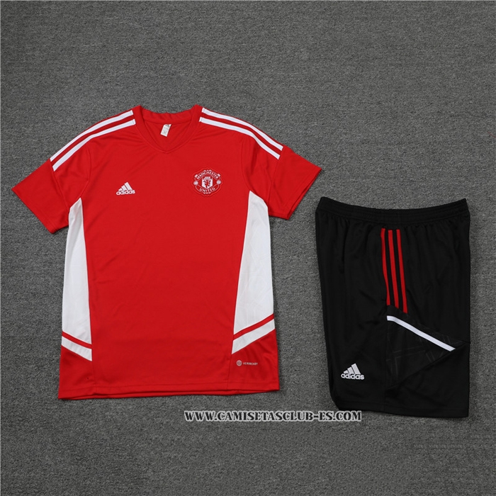 Chandal del Manchester United 22-23 Manga Corta Rojo - Pantalon Corto